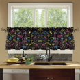 thumbnail image 4 of Yayeee Kitchen Curtains Tier Set of 2 Light Filtering 57"x24" Over Sink Window Panels, Black Neon Lightning, 4 of 7