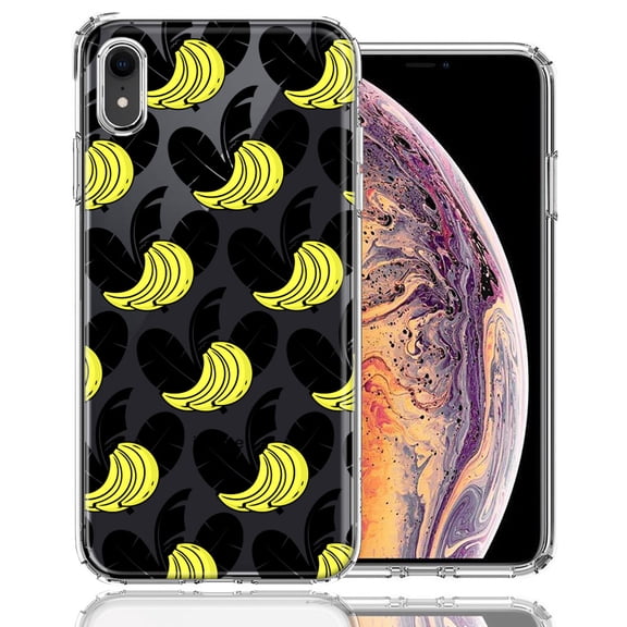 MUNDAZE For Apple iPhone XR Tropical Bananas Design Double Layer Phone Case Cover