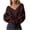 Coffee, variant on Womens Sweaters Long Sleeve Deep V Neck Wrap Front Ribbed Knit Pullover Drop Shoulder Slouchy Batwing Cropped Jumper Elegant Chic Fall Winter Knitted Tops