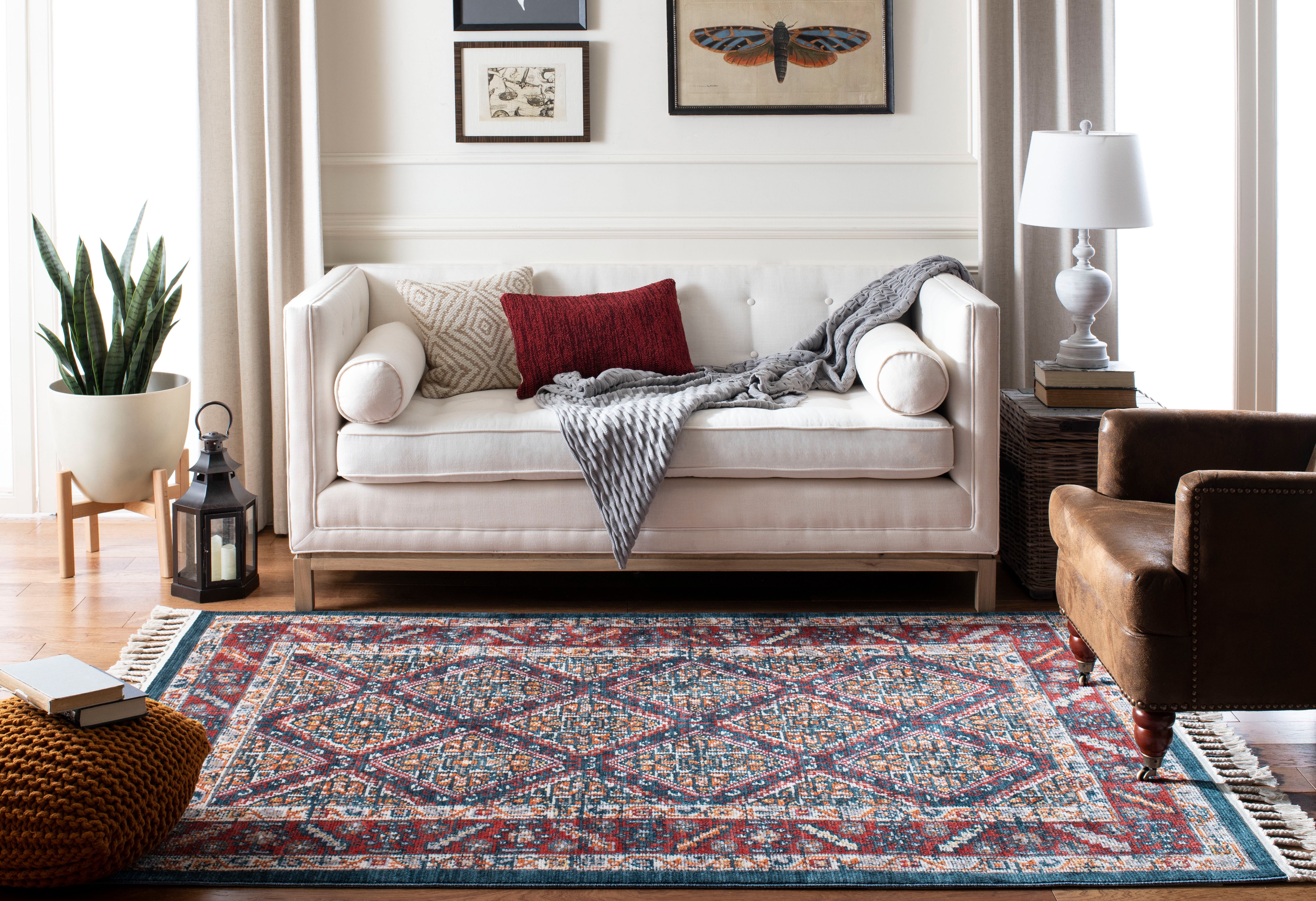 Safavieh Farmhouse Flanagan Southwestern Area Rug, Ivory/Navy, 8' x 10'