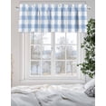 thumbnail image 5 of Rustic Country Valances for Windows Blue Watercolor Plaid Farmhouse Valance Rod Pocket Light Filtering Short Window Treatments Curtains for Kitchen Bathroom Living Room Bedroom, 1 Panel, 42 x 12 Inch, 5 of 7