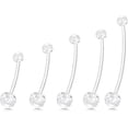 thumbnail image 2 of Pregnancy Maternity Belly Button Rings, 5Pcs Flexible Long Bar Navel Rings Retainer Body Piercing, Novelty Retai, 2 of 4