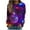 Purple-Christmas Shirts, variant on Jsaierl Womens Christmas Fleece Sweatshirts Plus Size Christmas Graphic Sweatshirt Work Pullover Sweater Tops Round Neck Dressy Casual Long Sleeve Shirts Christmas Gifts