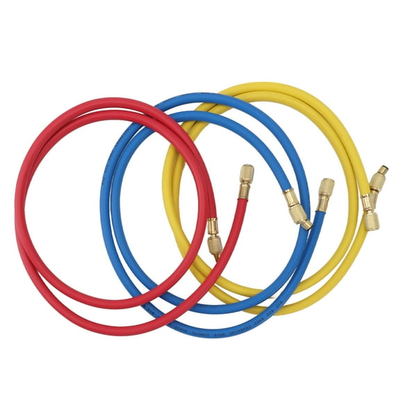 3pcs 90cm Refrigerant Charging Hose Air Conditioner Charging Hose 1/4in Fits for R12 R22 R502 Refrigerants Blue Red Yellow