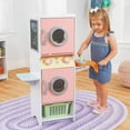 KidKraft Laundry Playset, Wooden Stacking Washer and Dryer, Pastel