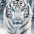 thumbnail image 6 of Orinice White Tiger Snow Blue Eyes Round Table Cover Stain Resistant Washable Indoor Outdoor Tablecloth Kitchen Dining Wedding Parties 100% Polyester Fiber 54-58, 6 of 8