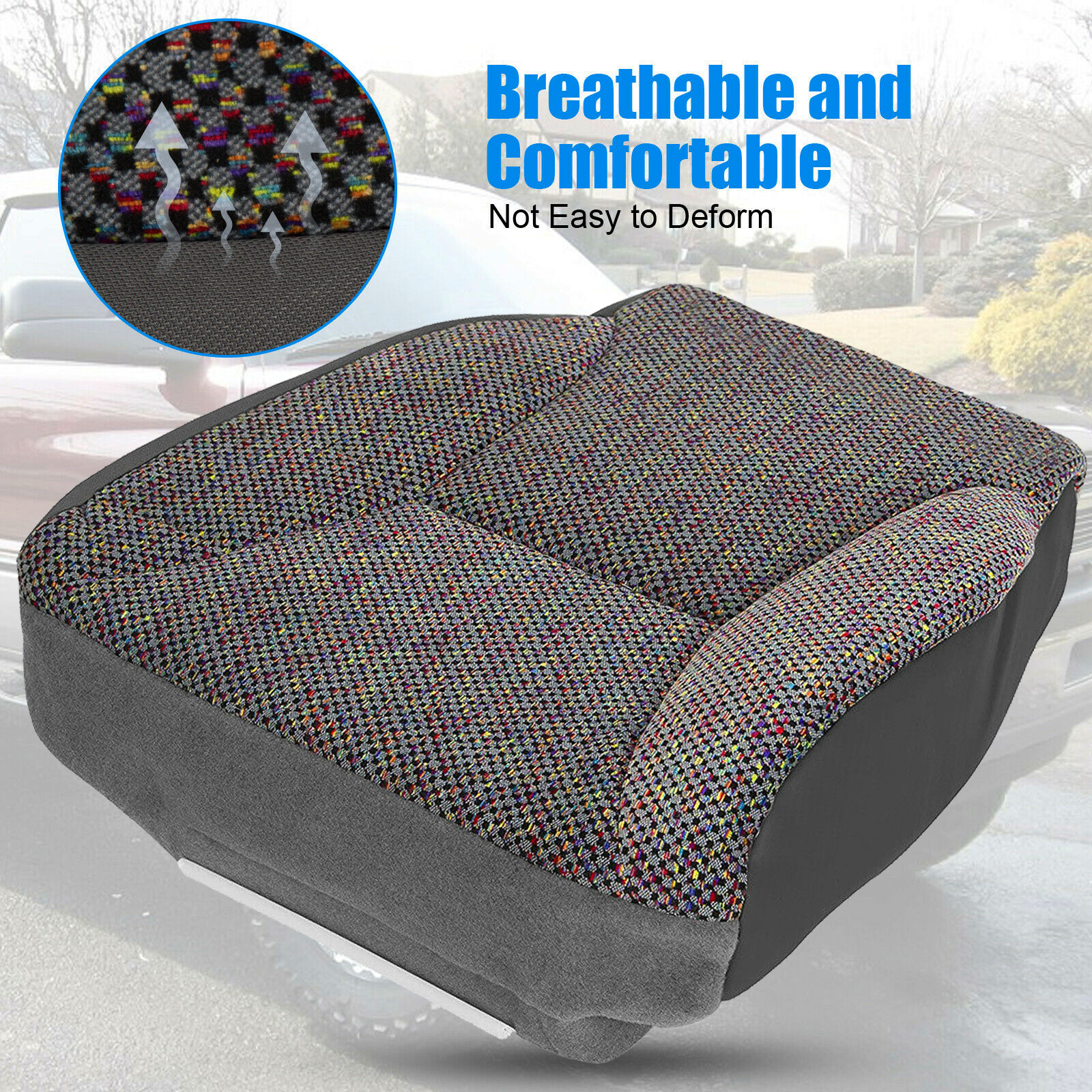 Soillar Gray Cloth Driver Side Bottom Seat Cover For 2013-2018 Dodge Ram 1500-5500