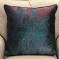 thumbnail image 2 of Plutus 18" x 18" Bleu Velour Luxury Throw Pillow in Blue Green and Red, 2 of 2