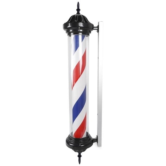 Classic Barber Pole Rotating Light, 40 Inch Red Blue White Stripes LED Salon Sign with 12W Motor, Wall Mounted Traditional Barber Shop Decoration Light