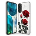thumbnail image 3 of MUNDAZE LG K51 White Marble Red Roses Double Layer Phone Case Cover, 3 of 5