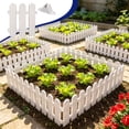 thumbnail image 6 of Garden Fence Decorative Border Stakes • White Plastic Landscape Edging Panels • Picket Style Lawn Flower Bed Vegetable Garden Outdoor Path Barrier, 6 of 6