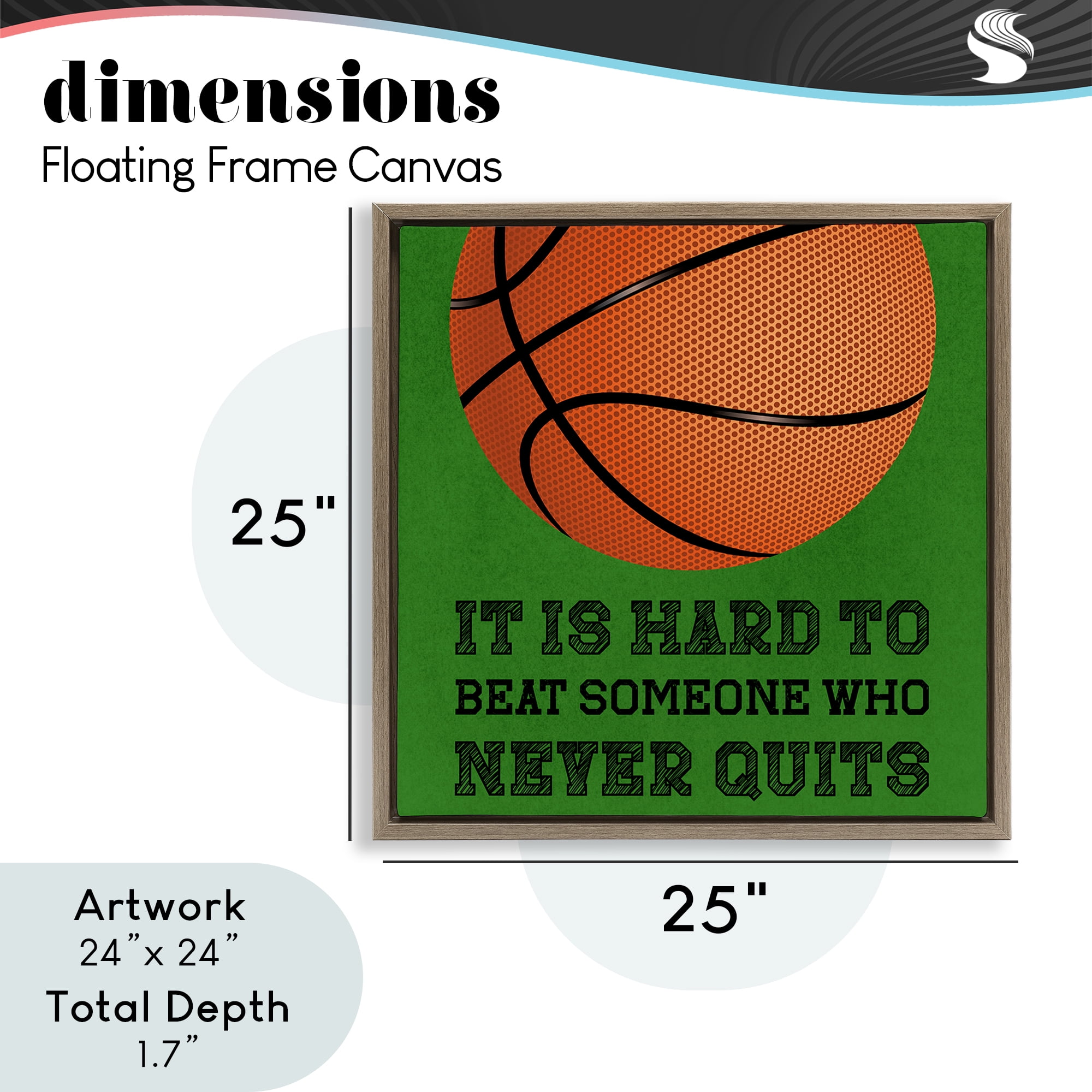 Someone Who Never Quits Brown Framed Floater Canvas Wall Art, design by Marcus Prime