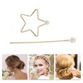 thumbnail image 3 of Unique Bargains 1 Pc Hair Chopstick Pentacle Hair Hairpin for Women Gold Tone, 3 of 5