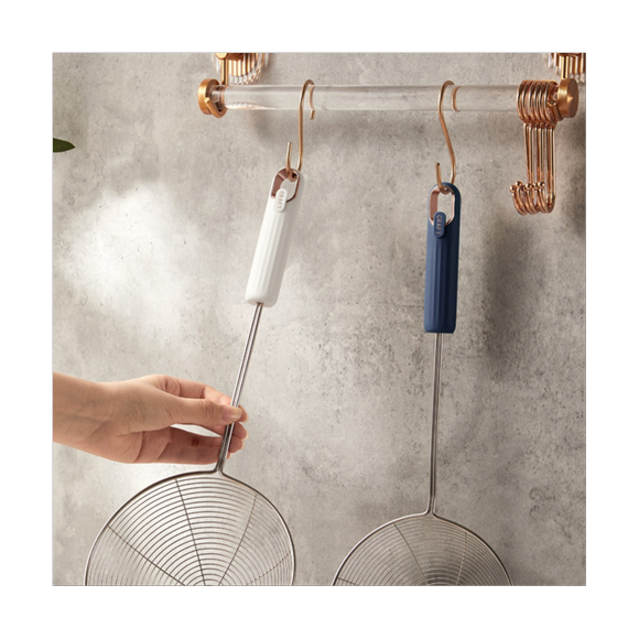 Stainless Steel Strainer Household Oil Colander Kitchen Dumpling Noodle Hot Pot Scoop Filter Screen Drain Oil Tool Blue
