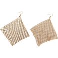 thumbnail image 2 of Pendiente de gota largo con lentejuelas y borlas de malla ligera, colgante rectangular, 2 of 4