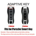 thumbnail image 2 of 4 Button Smart Key Fob Cover Compatible with Porsche 911 Cayenne Macan Panamera Taycan Key Holder Key Leather & Alloy Accessories with Keychains-4 Button, 2 of 6