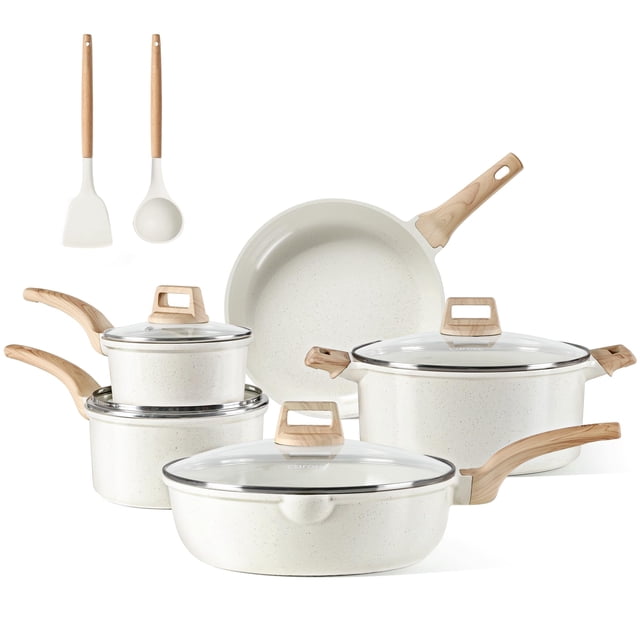Set de utensilios de cocina CAROTE, cerámica, antiadherente, 11 piezas, para inducción