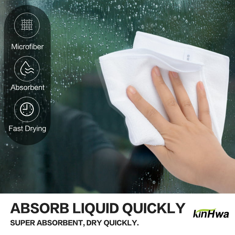 KinHwa Microfiber Dish cloths for Washing Dishes Ultra Absorbent