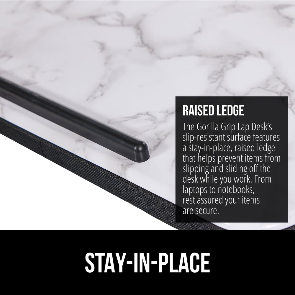 GORILLA GRIP Laptop Lap Desk, Portable Tablet Stand Fits Laptops up to 15.6", Marble Pattern