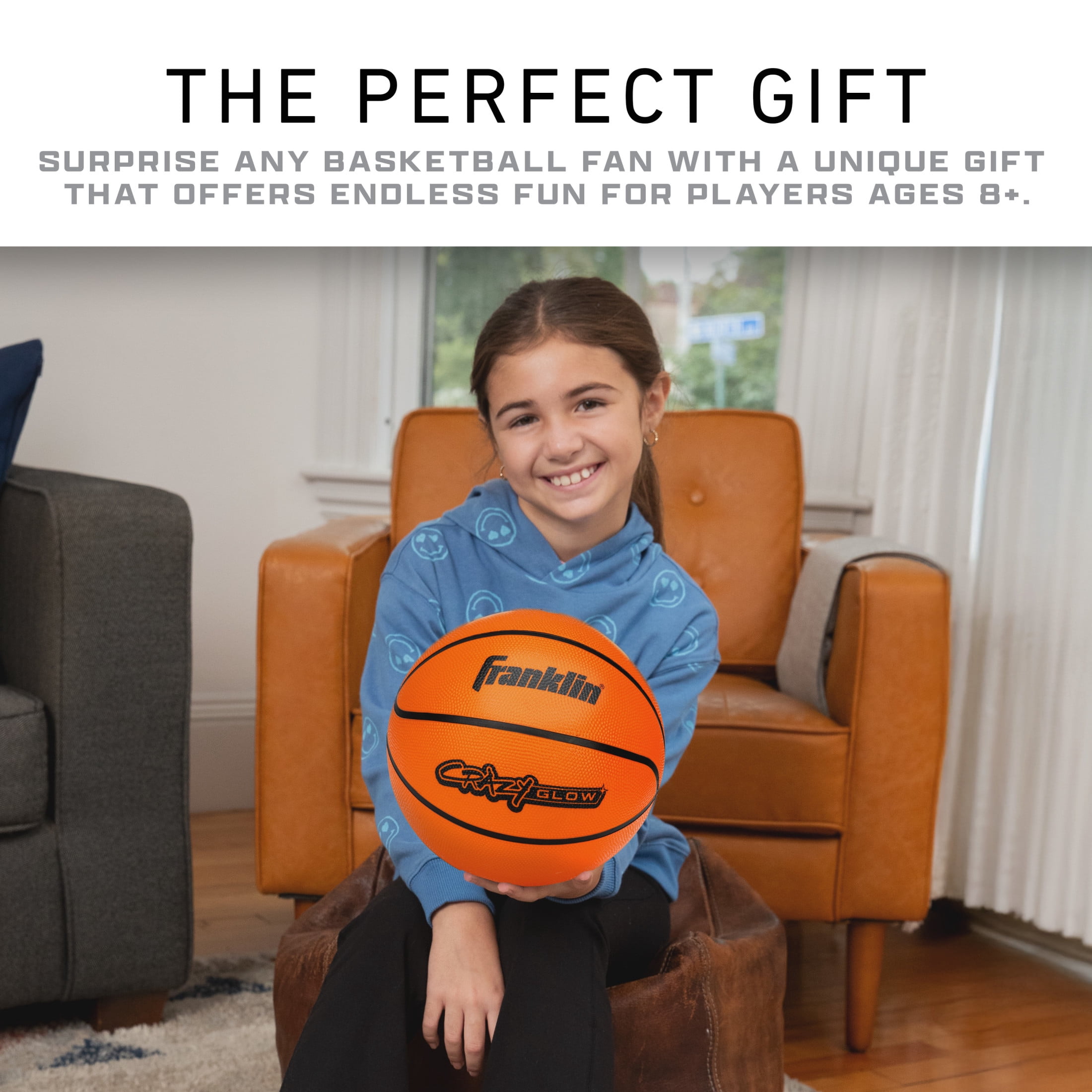 Franklin Sports Crazy Glow Light Up Basketball - Official Size 29.5"