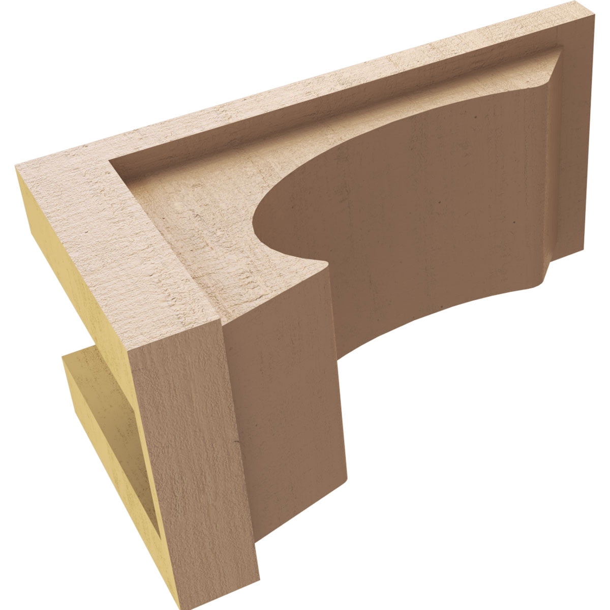 6"W x 12"D x 6"H Wide Emerson Rough Cedar Woodgrain TimberThane Corbel, Primed Tan