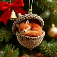 thumbnail image 6 of Pine Cone Animal Ornament, Woodland Acorn Forest Animal for Christmas Tree Decoration, 2D Acrylic Sleeping Animals Decor for Holiday Home Keepsake Gifts (A), 6 of 7