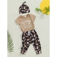thumbnail image 3 of BemeyourBBs Its Alright To Be Little Bitty Baby Outfit Western Baby Boy Fall Spring Summer Clothes Short Sleeve Cowboy Hat Romper Boot Print Pants Hat 3 Piece Newborn Clothing Set, 3 of 9