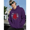 thumbnail image 2 of Realistic Heart W Flowers Hoodie Men -Image by Shutterstock, Male 3X-Large, 2 of 4