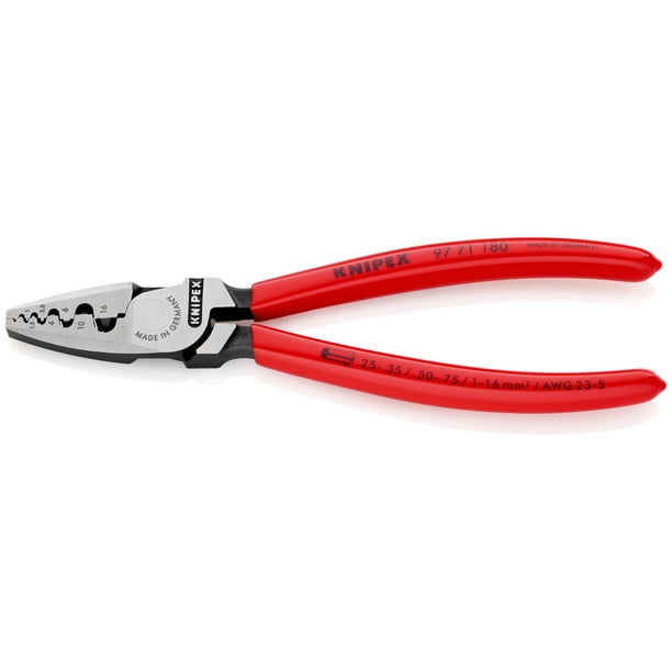 KNIPEX 97 71 180 Pinza para ponchar terminales ferrul recubierto de plástico 180 mm