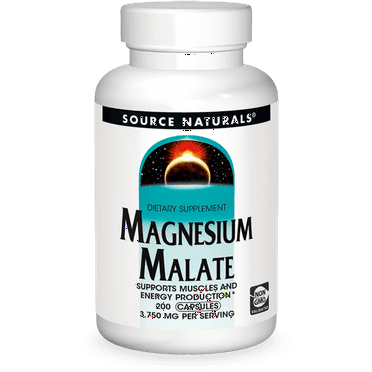 Source Naturals Magnesium Malate, Supports Muscles and Energy Production*, 3750 MG - 200 Capsules