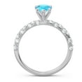 thumbnail image 4 of 1.30 Ct Fine Cut (F-G/VS1) Natural Diamond Blue Topaz Gemstone Anniversary Ring for Women Solid 14K White Gold Size 10 by Diamond-Capitals, 4 of 8