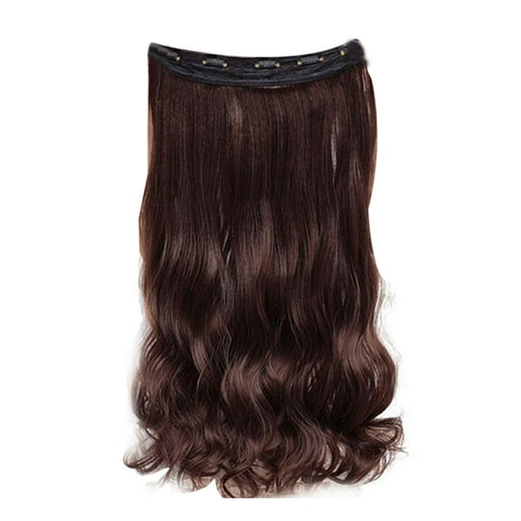 60cm Straight/Curly Synthetic Hair Extensions for Professional Use, Black/Dark Brown/Light Brown