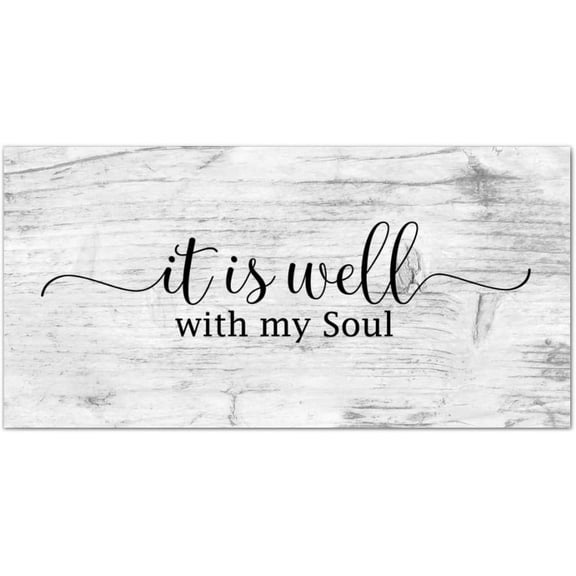 It Is Well with My Soul Wood Sign Vintage Wood Plaque Motivational Wall Art Rustic Wall Decorations for Living Room Kitchen Wall Hanging Signs Home Decor 5x10 Inch