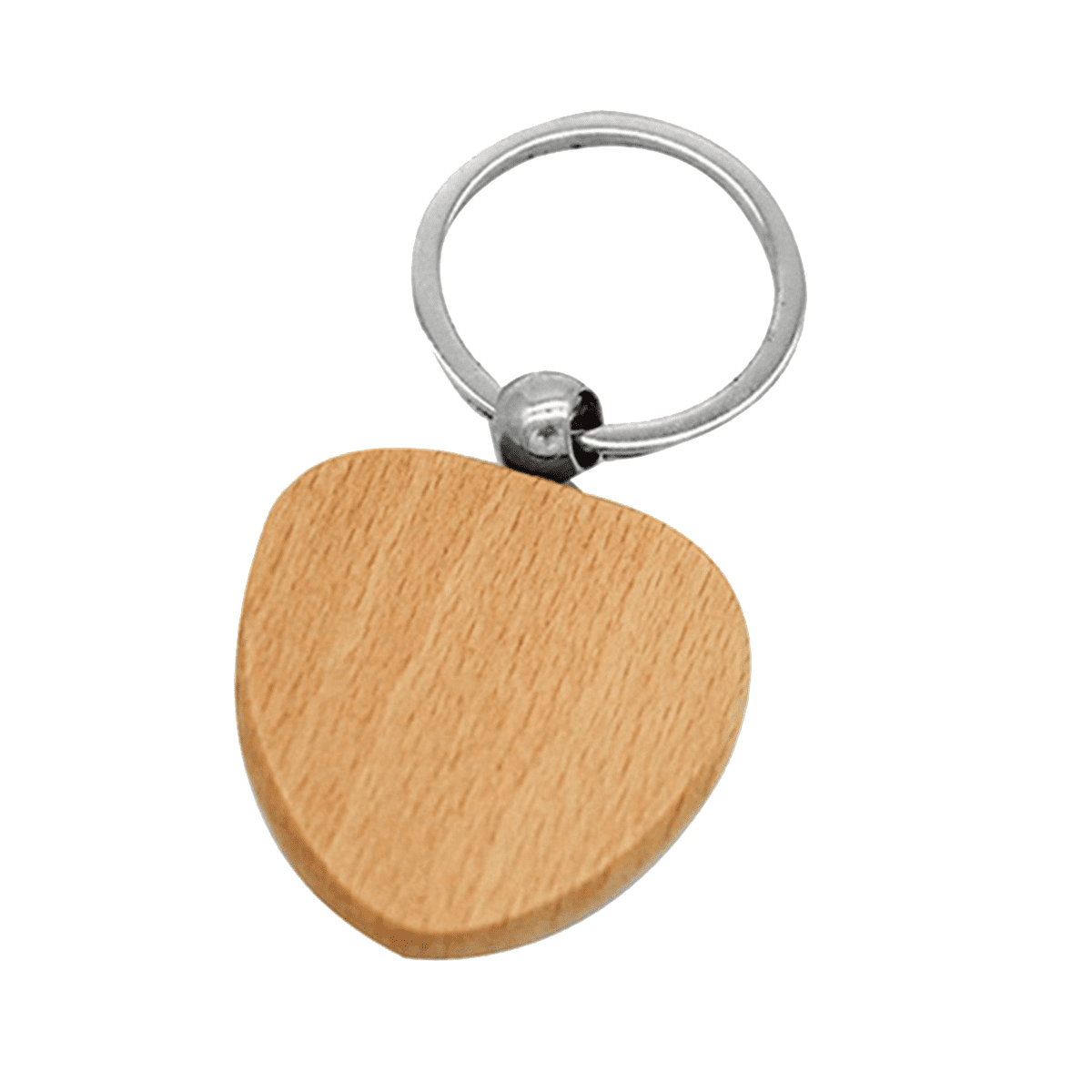 50Pcs Blank Wooden Heart-Shaped Key Chain DIY Wooden Keychain Tag Anti-Lost Wood Accessories Tags Can- DIY Gifts
