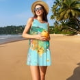 thumbnail image 3 of Balery USA Tourist Map Vestidos de verano para mujer con estampado: vestido holgado sin mangas, vestido playero informal y cómodo para días calurosos., 3 of 7