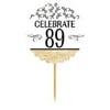 89th Birthday / Anniversary Novelty Burlap Cupcake Decoration Picks -12pack