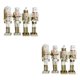 thumbnail image 4 of Matsuzay Soldado Cascanueces de borde de , artesanía exquisita para decoración navideña coleccionable, 4 Uds. Oro blanco 4 piezas 2Conjunto, 4 of 6
