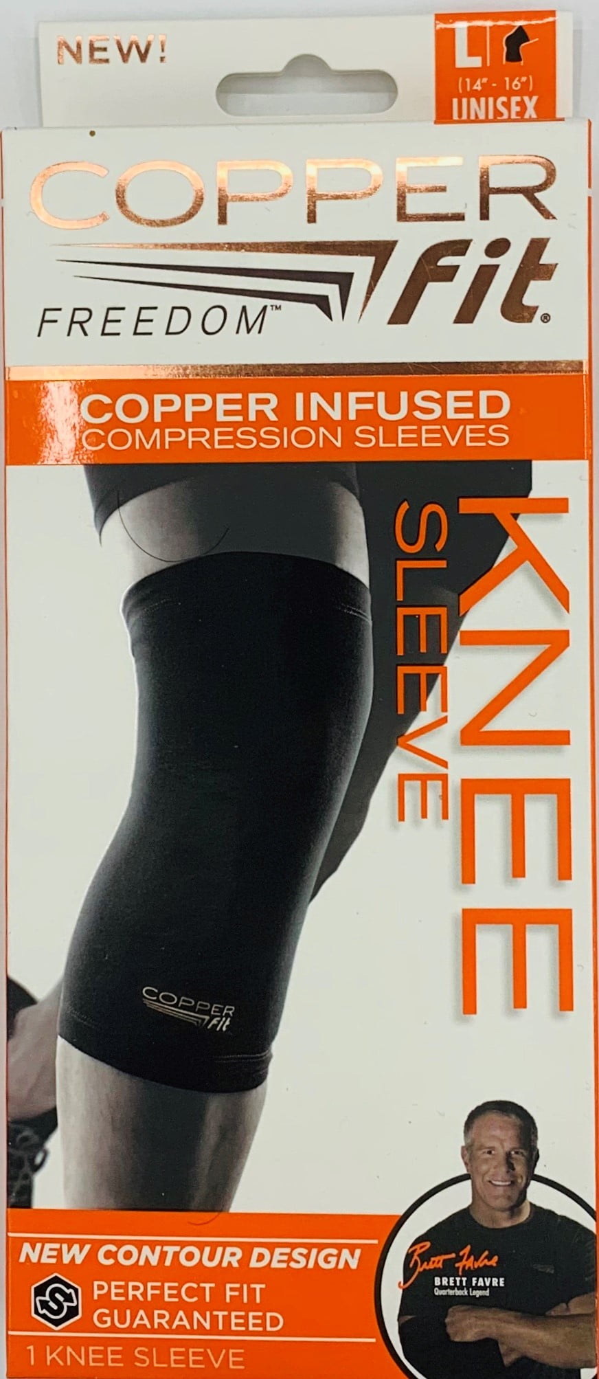 Copper Fit 2.0 Freedom Knee Sleeve, Copper Infused Compression Sleeve w