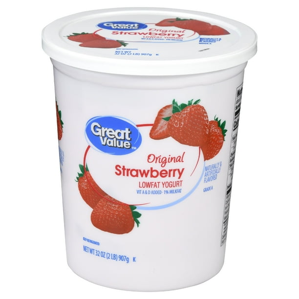 Great Value Lowfat Strawberry Yogurt, 32 oz