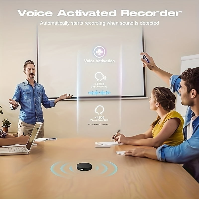 64GB Voice Activated Recorder with 9800-Hour Battery, AI Noise Reduction Audio Recorder for Lectures Meetings