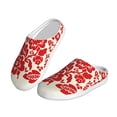 thumbnail image 2 of Lsque Flowers Red Beige Pattern Womens Comfort Cotton on Scuff With Memory Foam and Anti-skid Sole Slipper-40/41, 2 of 7