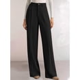 thumbnail image 6 of Womens Wide Leg Dress Pants Business Casual Flowy Work Palazzo Pants High Waisted Slacks Trousers Black L, 6 of 7