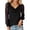 Black, variant on Womens T Shirts Lace Trimmed 3/4 Sleeve Draped Neck Round Neck Elegant Casual Dressy Tunic Style Plus Size Tops for Women Black,S