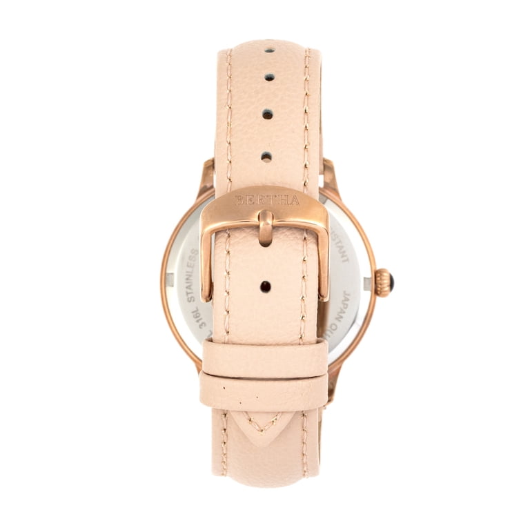 Bertha Dolly Leather-Band Watch - Light Pink - Walmart.com display picture 1