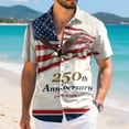 thumbnail image 4 of mgoYE 250th Anniversary USA Button Shirt Men Men American Flag 250th Anniversary Commemorative Tee, Crew Neck Loose Fit Daily Tee(White,M), 4 of 6