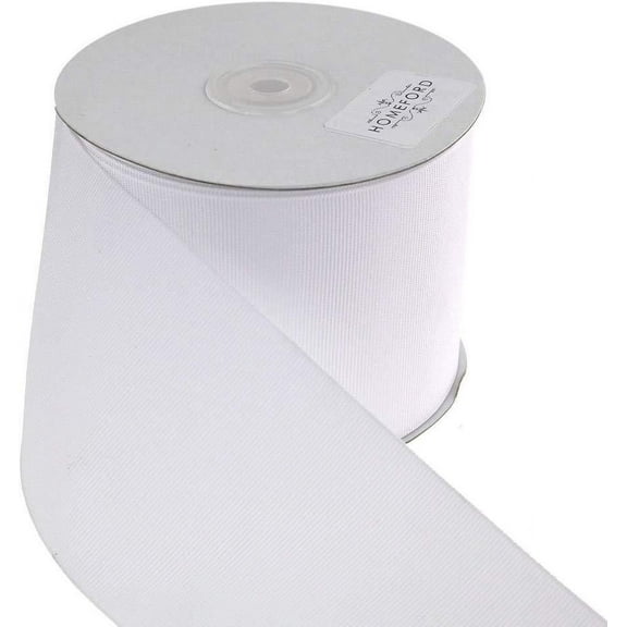 Solid Grosgrain Ribbon, 3-Inch, 25 Yards, White