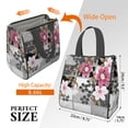 thumbnail image 3 of Pioneer Flower Floral Print Pattern Insulated Lunch Bag for Women & Adults,Large Portable Soft Cooler Lunch Bag,Thermal Food Storage Tote with Pearl Cotton,8.66L,8.75x5.75x9.5 Inch, 3 of 6
