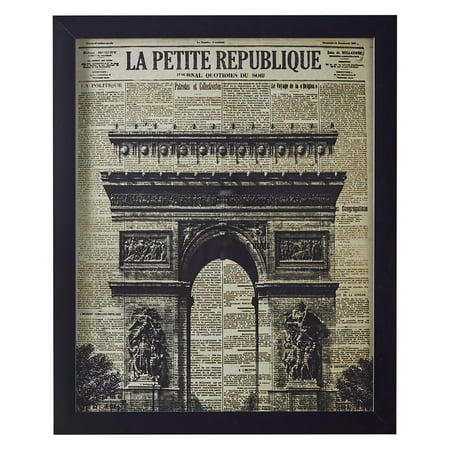 MoDRN Industrial Arc de Triomphe Newspaper Wall Art