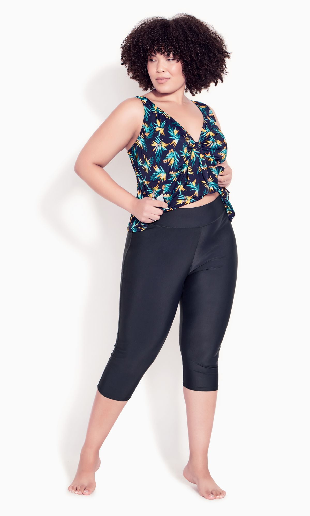 Evans Women's Plus Size Swim Capri Pants Navy