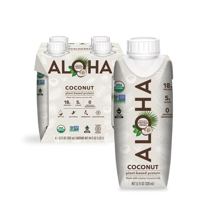 ALOHA Plant Based Coconut Protein Drink, 4 Ct